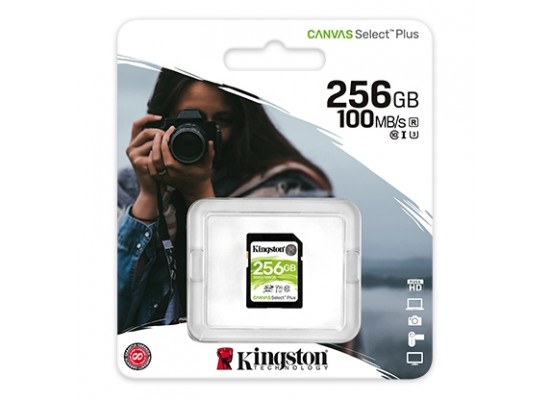 Kingston Canvas Select Memory Card 256GB SDXC UHS-I Plus SD Card