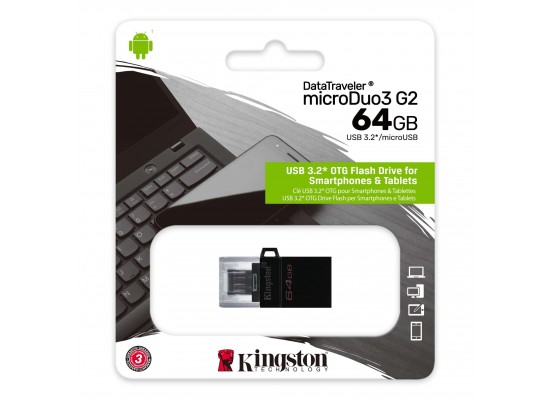 Kingston Micro Duo 3.0 Gen 2 64GB + Micro USB Flash Drive 