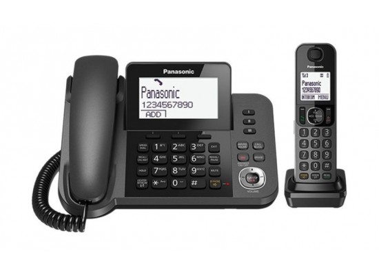 Buy Panasonic expandable cordless phone with talking caller id (kx-tgf310ue) - base unit in Saudi Arabia