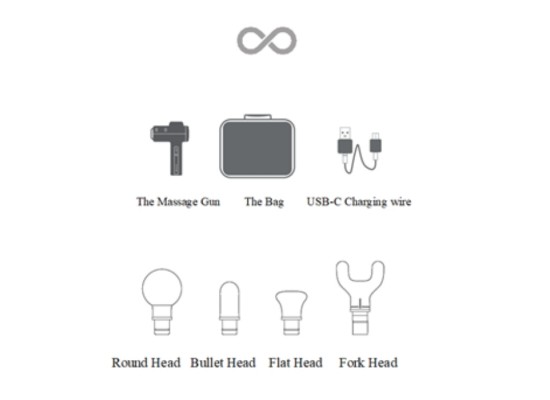 Loop X Massage Gun four Attachments accessories bag charger