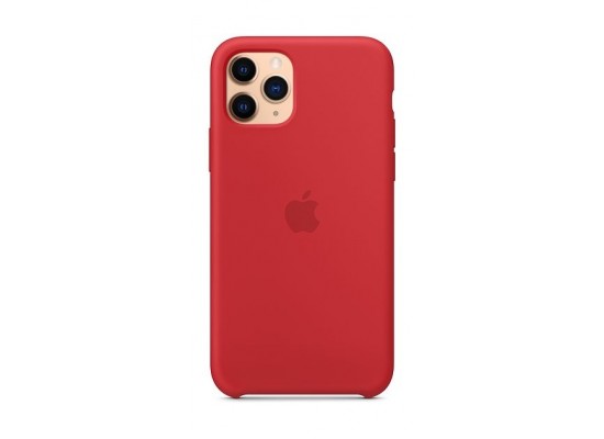 Buy Apple iphone 11 pro silicone case - red in Saudi Arabia