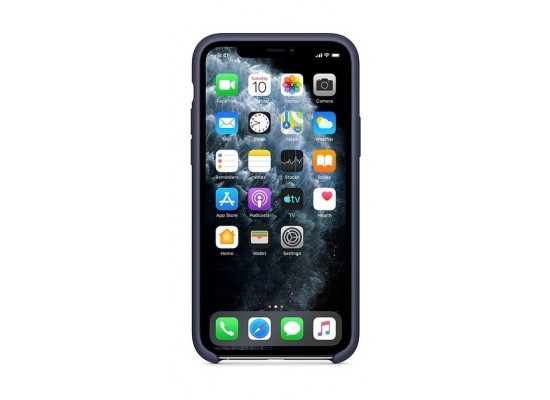 Buy Apple iphone 11 pro silicone case - midnight blue in Saudi Arabia