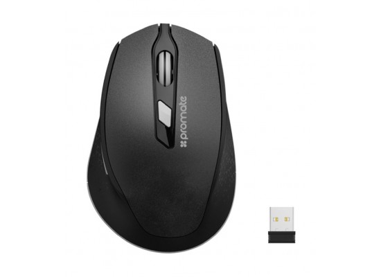 Buy Promate clix-6 ergonomic wireless mouse - black in Saudi Arabia