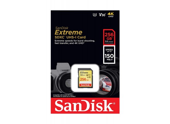 Buy Sandisk 256gb uhs-i v30 sdxc extreme memory card in Saudi Arabia