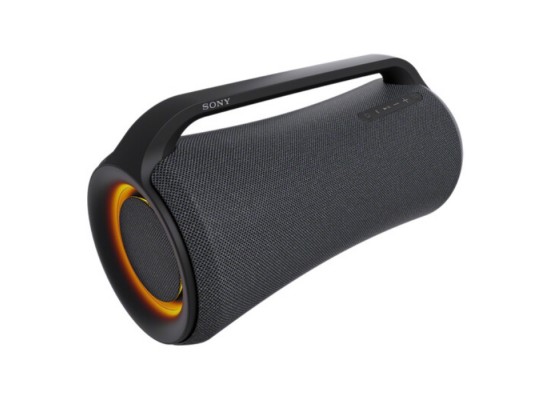Sony XG500 X-Series Portable Wireless party Speaker orange lighting handle front side view