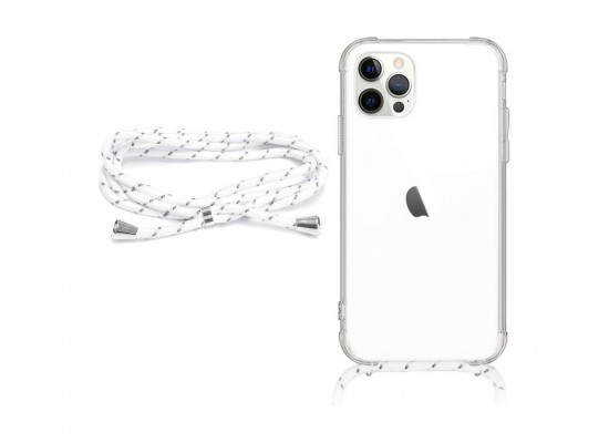 Buy Eq necklace string iphone 12 pro max case - white in Saudi Arabia