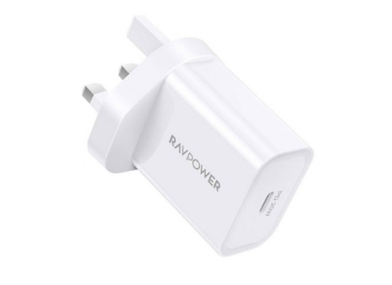 Buy Ravpower pd pioneer 20w wall charger (rp-pc147) - white in Saudi Arabia