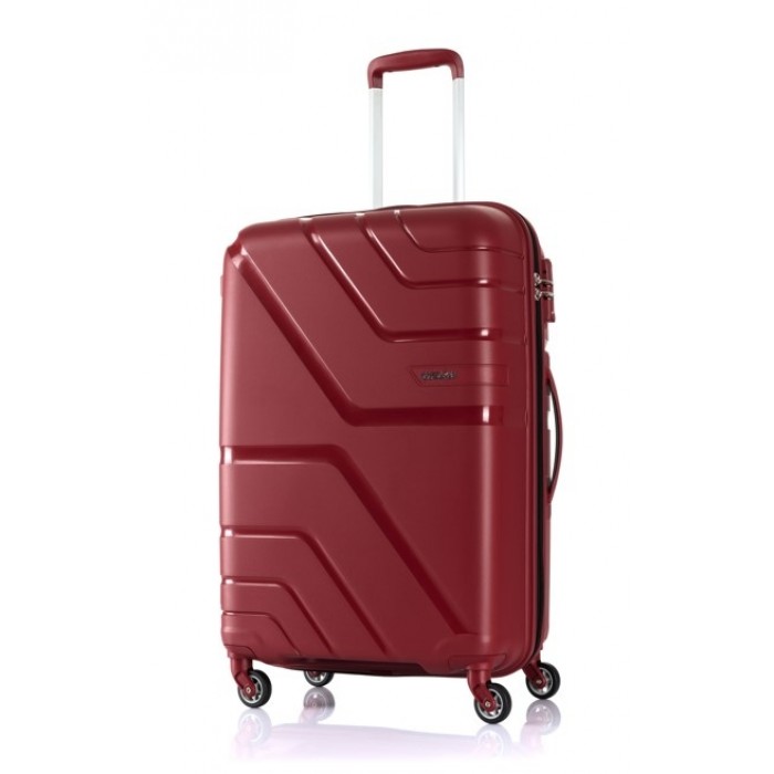 red hard luggage