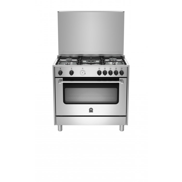 Lagermania 90x60 5 Burner Stainless Steel Gas Cooker Lagermania