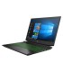 HP pavilion 15 Shadow black green chrome logo paint finish gaming laptop left side view