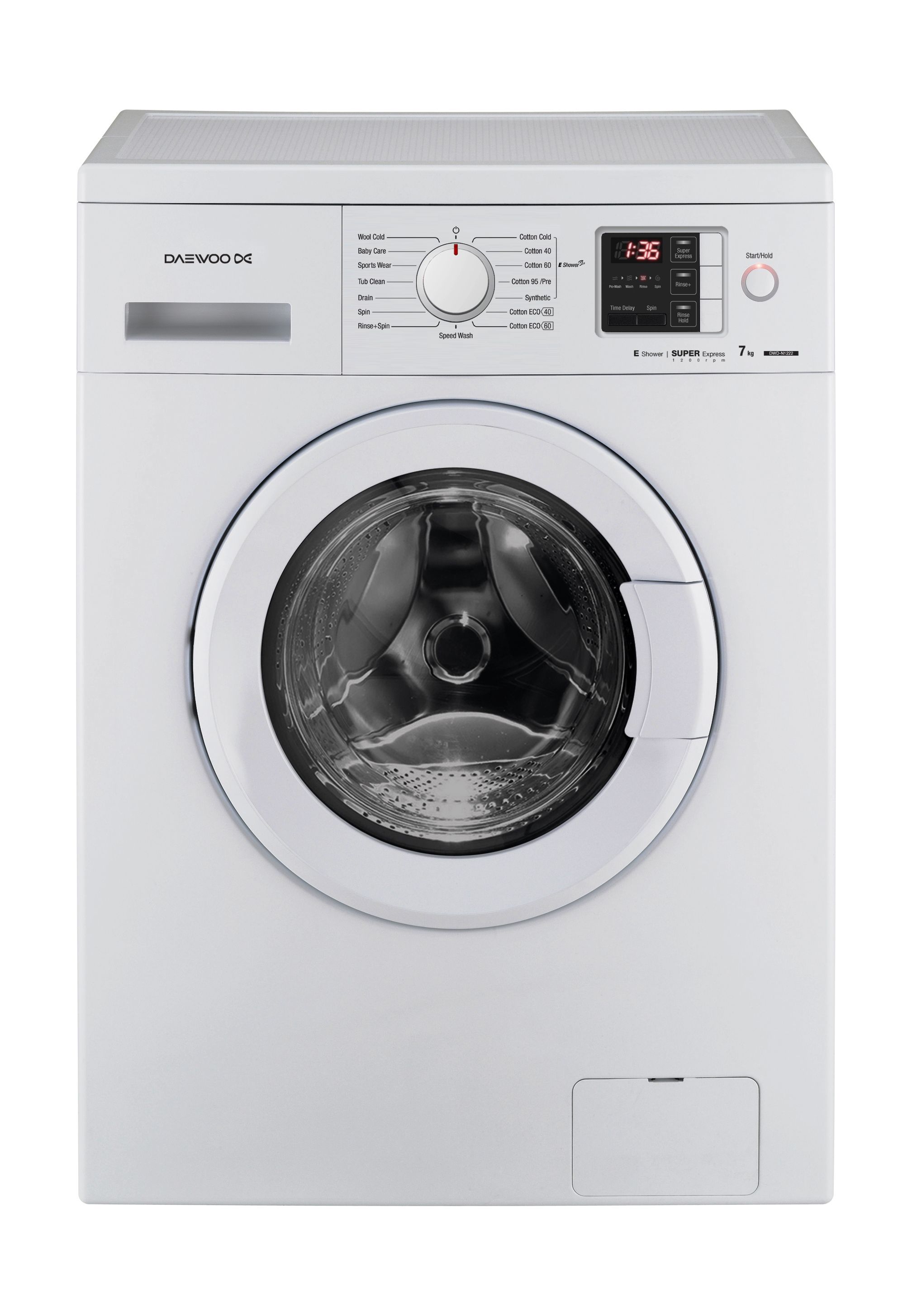 Daewoo Front Loading Washer 7kg (DWDN1021) Xcite Kuwait