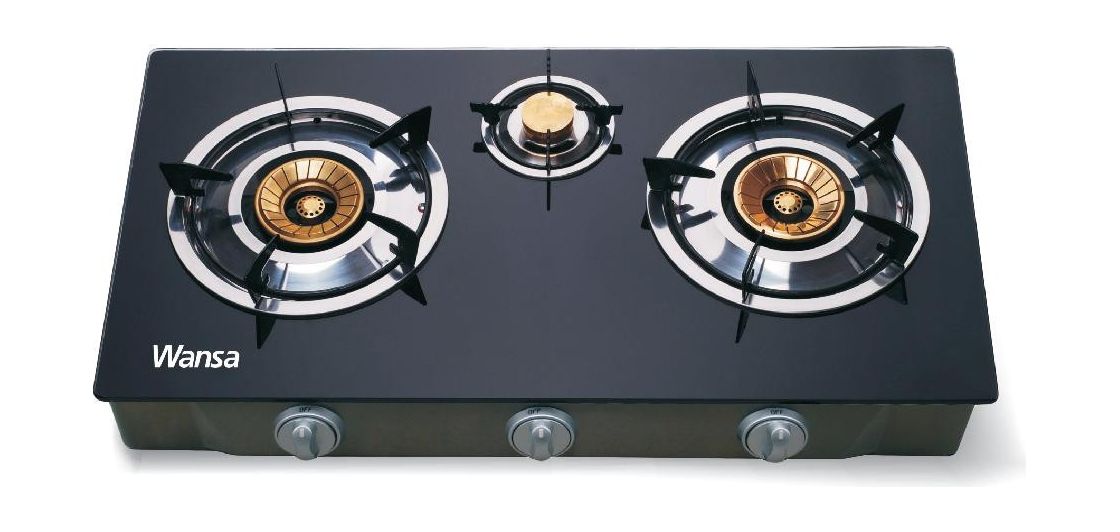 Wansa 3Burner Portable Gas Stove (TE1001) Stainless Steel Xcite