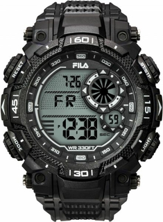 Fila 52mm Gent's Digital Rubber Sports Watch (38189001) - Black