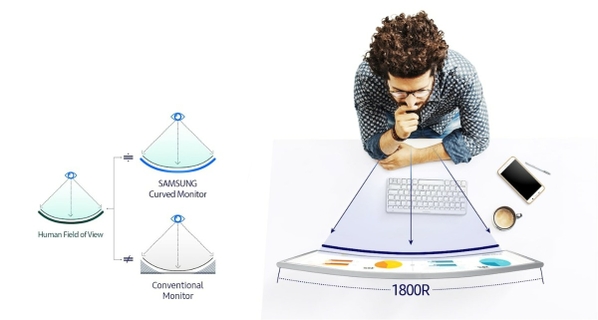 1,800 R screen for increased viewing comfort