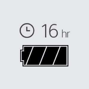 Up to 16 hours of battery life