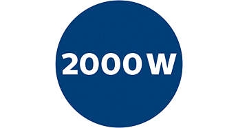 The 2000 W motor provides high suction power