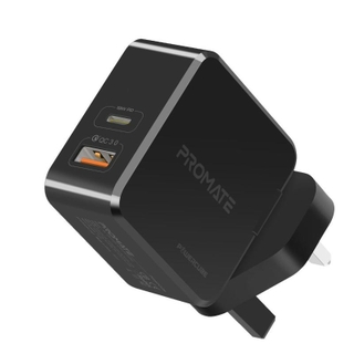 Promate Power Cube 36W Fast Charging Dual Port Wall Charger with Type-C USB