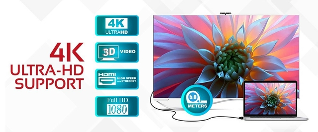 كابل 4K HDMI جودة الصوت والفيديو ٤كي عالية الوضوح