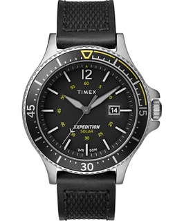Timex Expedition Ranger Solar 43mm Leather Strap Watch (TW4B14900) - Black