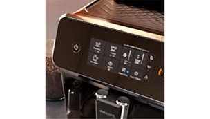 Easy selection of your coffee with intuitive touch display