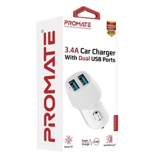 Promate VolTrip-Duo 3.4A Car Charger With Dual USB Ports