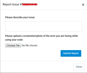 Reporting An Issue