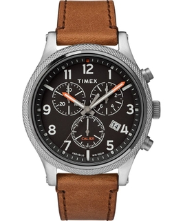 timex Allied LT Chronograph 42mm Leather Strap Watch (TW2T32900) - Brown
